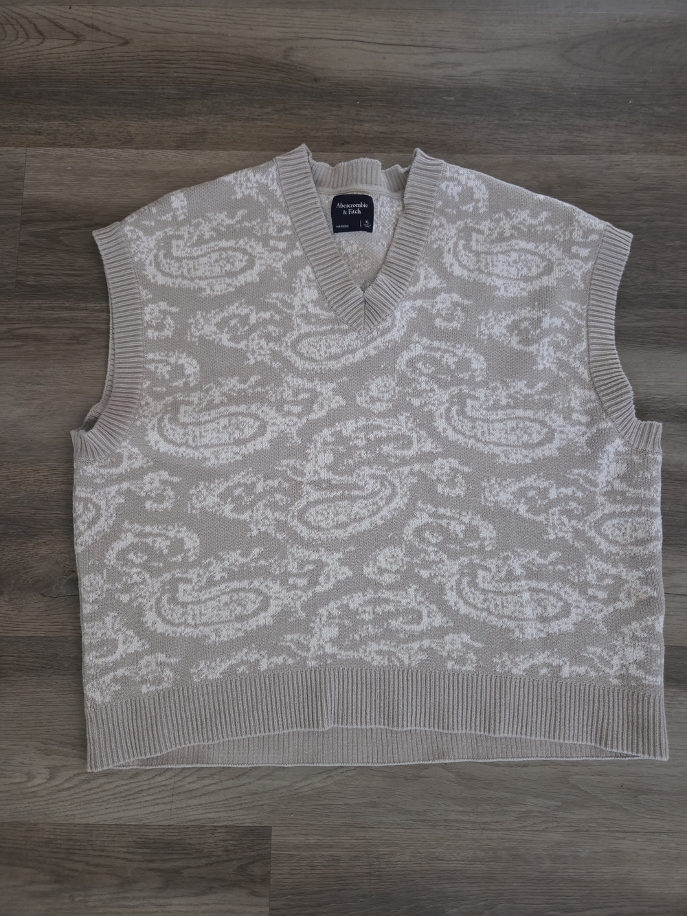 Abercrombie & Fitch Oversized Paisley Knit Sweater Vest Men's Sz XL Grandpacore